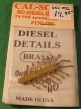 PRR Induction Phone Antenna Supports for FA ALCO Diesels Brass Cal Scale 190-459