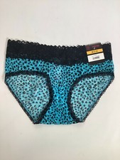 Womens No Boundaries Blue Black Print Lace Hipster Briefs NEW NWT
