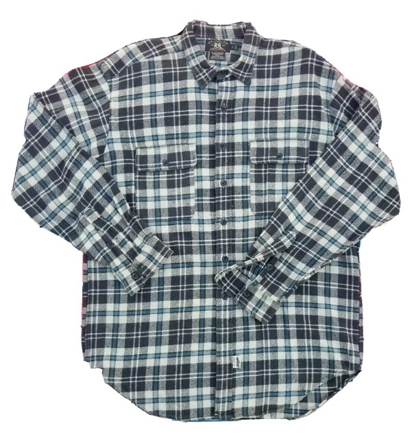 RRL Ralph Lauren Vintage Plaid Flannel Cotton Work Shirt Size L Double RL Truck | eBay