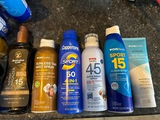 6-pack Coppertone Australian Gold 15/45/50 SPF Water Resistant sunscreen spray