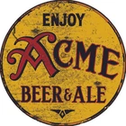 Vintage Acme beer & ale advertisement reproduction steel sign