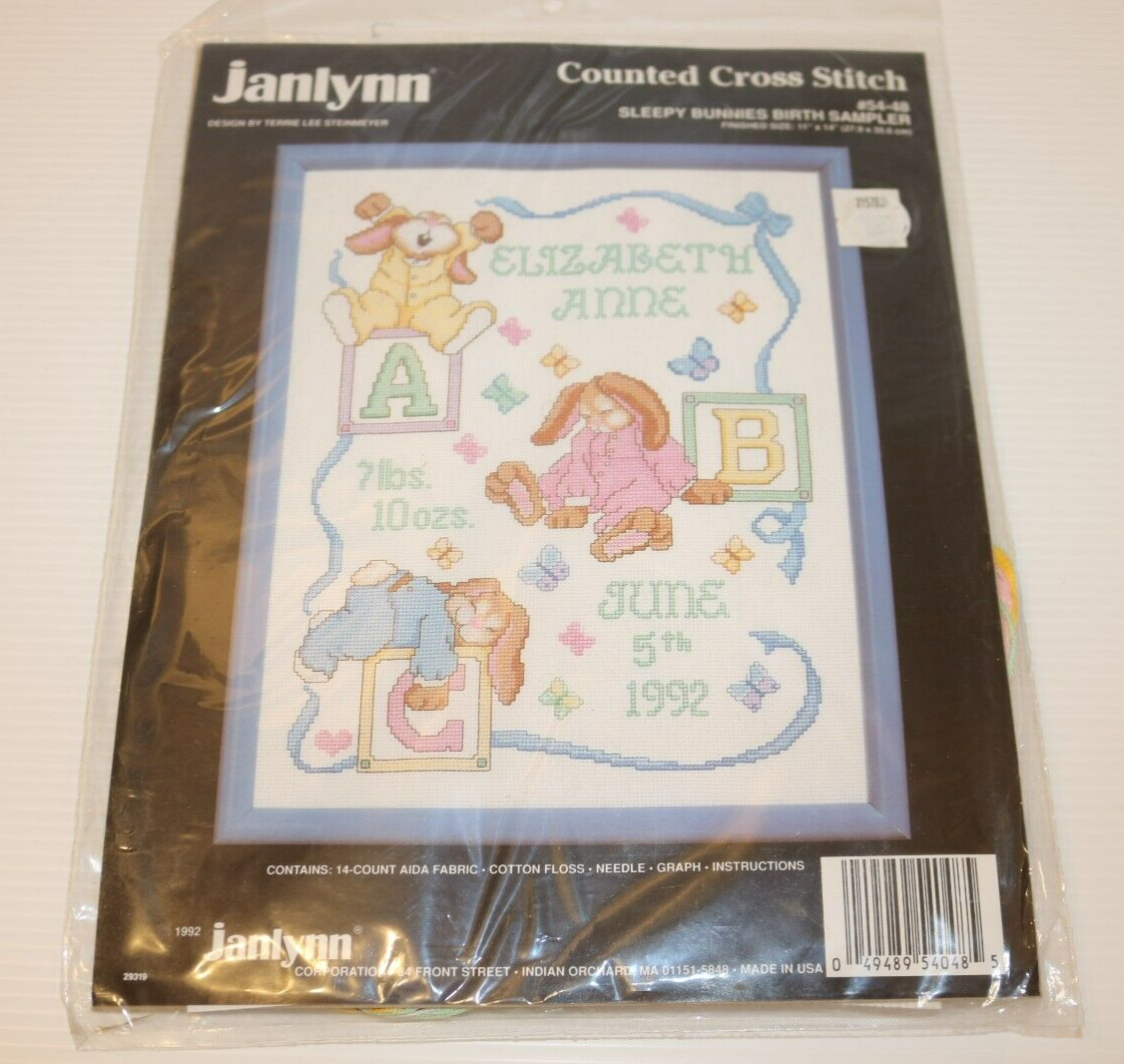JANLYNN Counted & Printed Cross Stitch Kits: #54-48 and #135-04