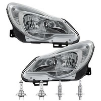 Halogen Scheinwerfer Set H7/H1 Chrom FüR Opel Corsa D Inklusive Lampen