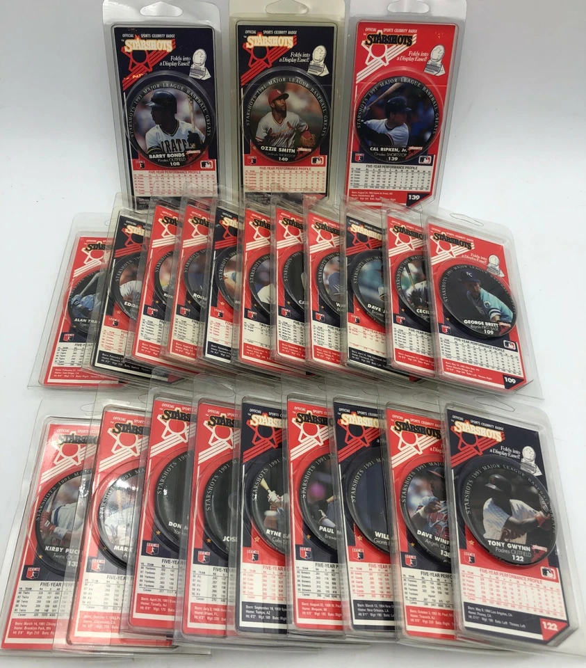 (22) x 1991 Starshots стоячие коллекционные карточки и кнопки бейсбол великие - Изображение 2 из 4