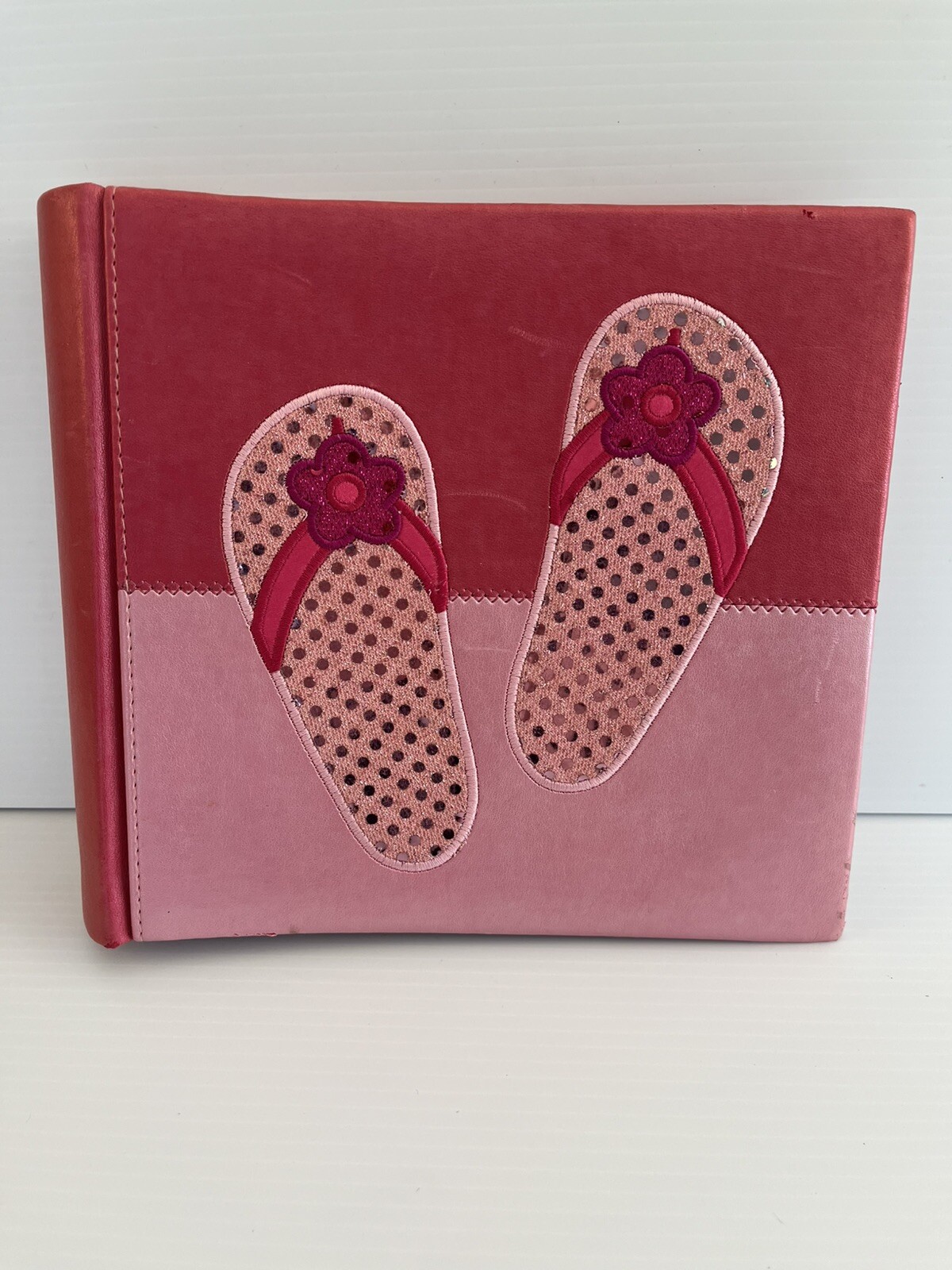 Flip Flops Vacation Photo Album Pink 200 Photos/100pgs 4x6 Fetco-+CD Pocket-image