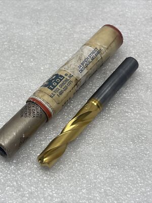 23/64 US Tool Grinding Carbide Coolant Through Drill, TiN Coat,  Regrind