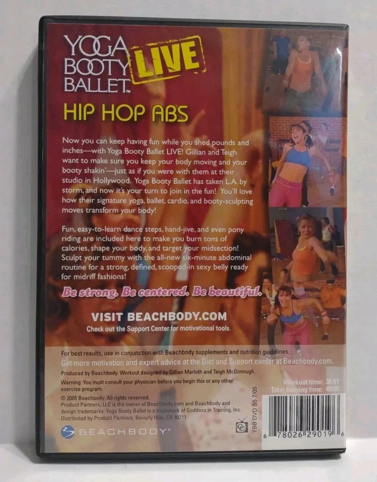 SET OF 2  DVD's - Beachbody Yoga Booty Ballet & HIP HOP ABS Workout Exercise - Image 4 of 4