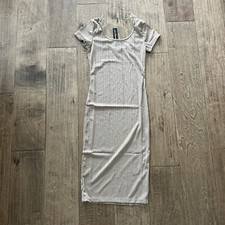 absolutely love it, tan/brown ribbed short sleeve dress Sz M