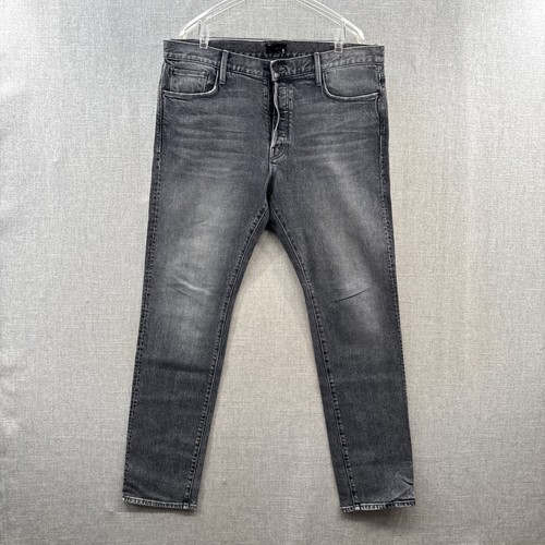 Mother The Neat Jeans Herren 36x32 Slim Straight Grau Relaxed Waist Denim Freizeit*