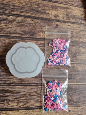 Shaker Pfotenform mit Ton Sterne Streusel für Resin Art Schlüsselanhänger Magnete