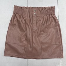 Blashe Pink Faux Leather Front Pocket Skirt Women  s Size Large New