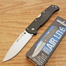Cold Steel Air Lite Lockback Folding Knife 3.5" AUS-10A Steel Blade Black Handle