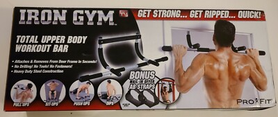 NEW! Pro Fit Iron Gym Pull Up Bar Door Frame Mounted Fitness