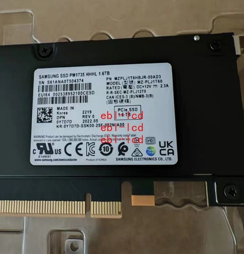Samsung PM1735 1.6TB SSD HHHL PCIE 4.0 NVME Solid State Drive MZPLJ1T6HBJR-00AD3 - Picture 2 of 3