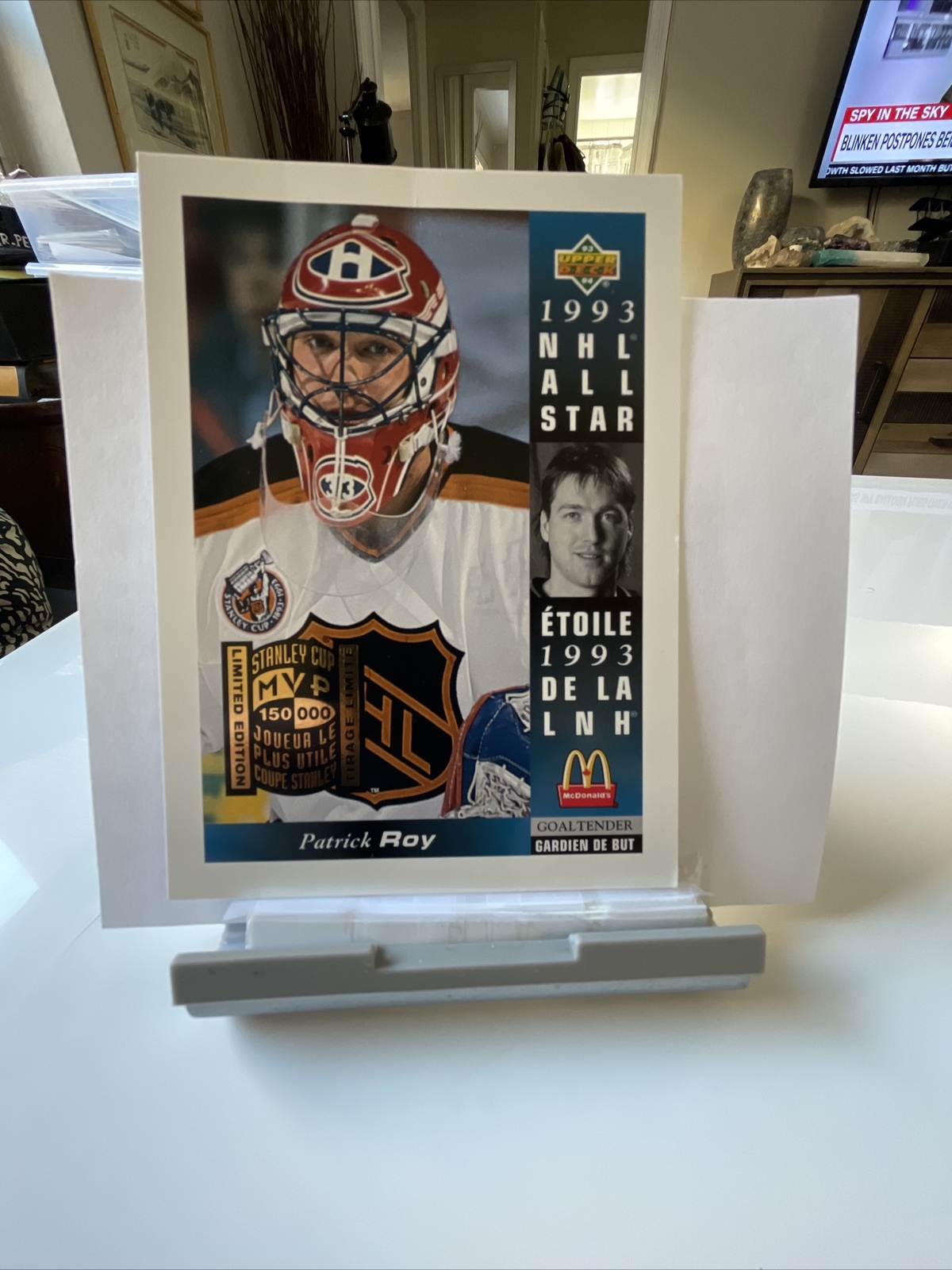 1993-94 Upper Deck McDonalds Patrick Roy NHL All Star Card #McD-23