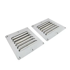 2X Stainless Steel Air Vent Louver Grill Cover Ventilation Boat Vent 6 Slots