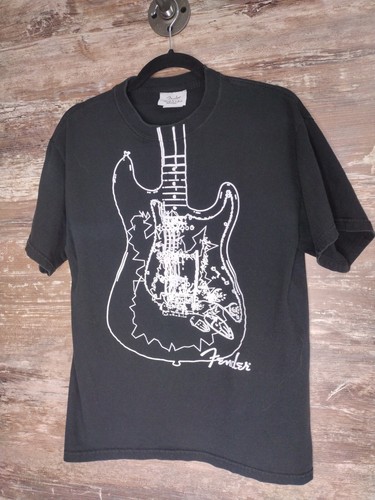 Vintage Fender Brand Fender T-Shirt Retro Short Sleeve Size M Black Rock & Roll
