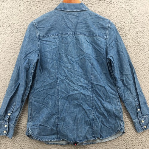 Talbots Denim Shirt Jacket Womens Small Long Sleeve Collared Blue Cotton Button - Picture 10 of 17
