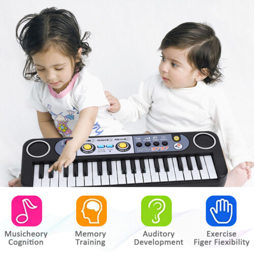 37-Tasten-Tastatur, Musikspielzeug, glatt, mit Mikrofon für Kinder, Weihnachtsge - Bild 3 von 8