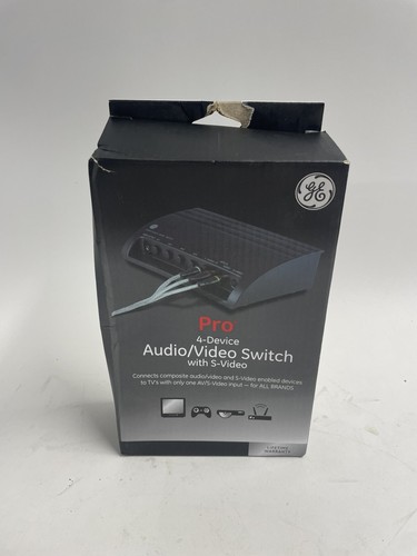 GE Pro 4 Device Audio Video Switch with S-Video and Composite RCA 38807 New