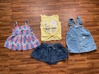 Lot of 4 Pcs Girls Toddler Size 6-12 Months: 2pcs Dress, 1pcs Skirt, 1pcs Shirt