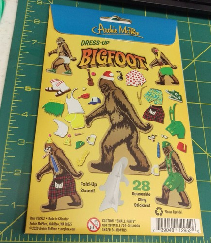 Dress-Up Little Bigfoot by Archie McPhee 7" tall includes 28 reuseable clings - Picture 4 of 7