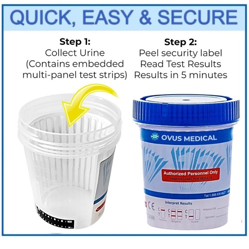 16 Panel Drug Test Cups w/ KRA (PK/100 cups) - FREE Shipping Mon-Fri - Picture 3 of 9