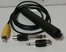 Hand Held PTT SWITCH EASY 3.5 mm 1/8 1/4 RCA plug momentary latched black button