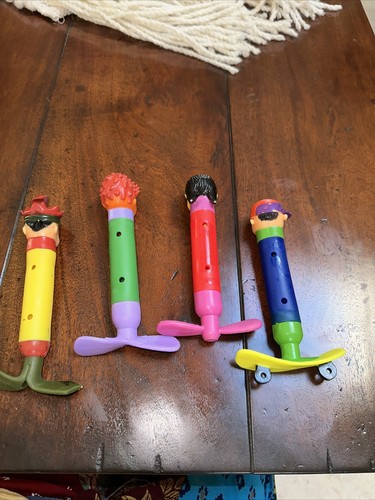 VINTAGE POOL DIVING STICKS SET OF 4 NICKELODEON ROCKET POWER W/POINTS Rubber T3 - Picture 7 of 15