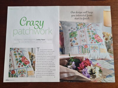 Crazy Patchwork Kissen Kreuzstichmuster - nur Muster