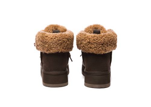EVERAU® UGG Boots Women Australia Genuine Sheepskin Wool Platform Nonslip Honour - Picture 8 of 60