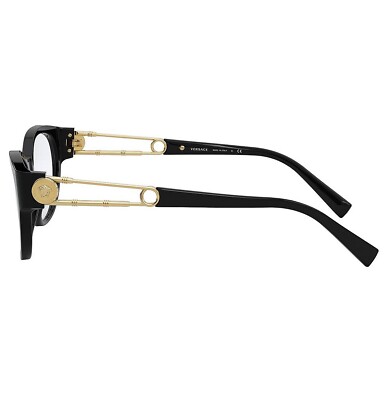 VERSACE SAFETY PIN Medusa Black Gold VE3289 Eyeglasses 3289