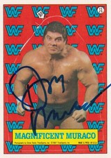 Magnificent Don Muraco Signed 1987 Topps WWF Stickers Card #13 BAS COA WWE Auto