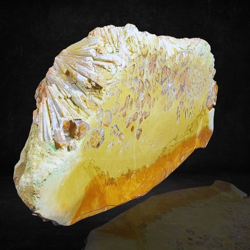 1591Gr Rare Natural Natrolite Prismatic Opalized Partly Polished Rough Specimen - Picture 5 of 16