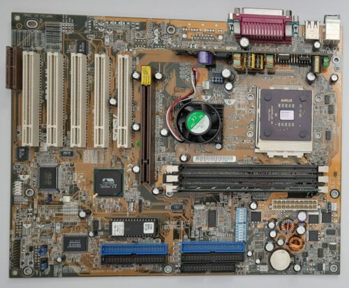 Placa base retro ASUS A7V133 zócalo A AGP + AMD Athlon 1400MHz + 256MB SD-RAM - Imagen 1 de 3