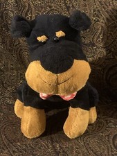 FINE TOY BLACK DOG W BOW TIE plush stuffed animals