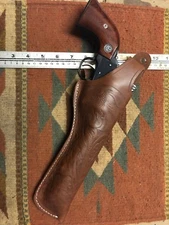 Thumb Break Field Holster w Floral Scroll Fits Ruger Blackhawk 7 1/2" 44/45Cal