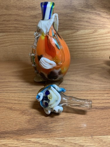 VINTAGE MURANO STYLE CLOWN Decanter Glass Multi-colored As Found 9.5” - Picture 7 of 19
