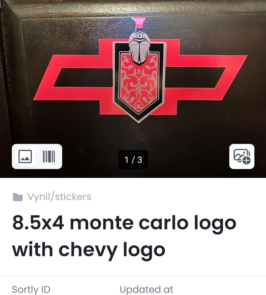 Adesivo emblema Chevrolet 8,x4 polegadas com emblema Monte Carlo  - Imagem 3 de 3