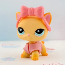 LPS Toy Orange Shorthair Cat #339 with Cute Accessories Girl Love Birthday Gift