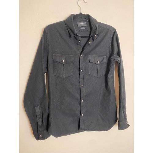 The Kooples Shirt Size S Black Wool Skull Buttons Gothic Grunge Indie