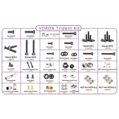 Fasteners Screws Nuts Full Kit for Voron 0.1/2.4/Trident 3D Printer Part - Zdjęcie 4 z 15