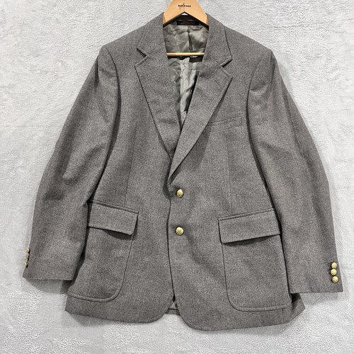 English Manor Blazer Mens 42R Sport Coat Two Button Jacket Wool Suit VTG