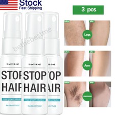 3 Pack 100 Natural Permanent Hair Removal Spray Stop Hair Growth Remover 20ml
