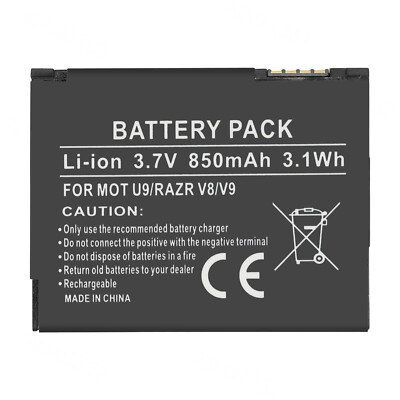 Replacement Battery BX41 For Motorola Moto Razr2 U9 V8 Z8 RIZR ZN50 V9M 850mAh