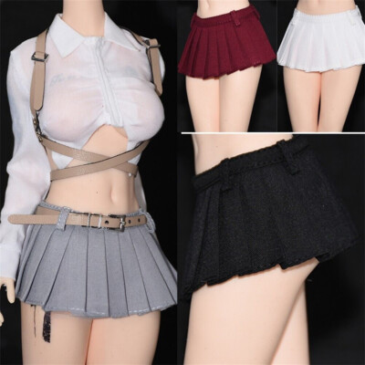 1:6 Scale Wine Red Mini Skirt Clothes 11.5'' inch Accessorie Female Action Figure