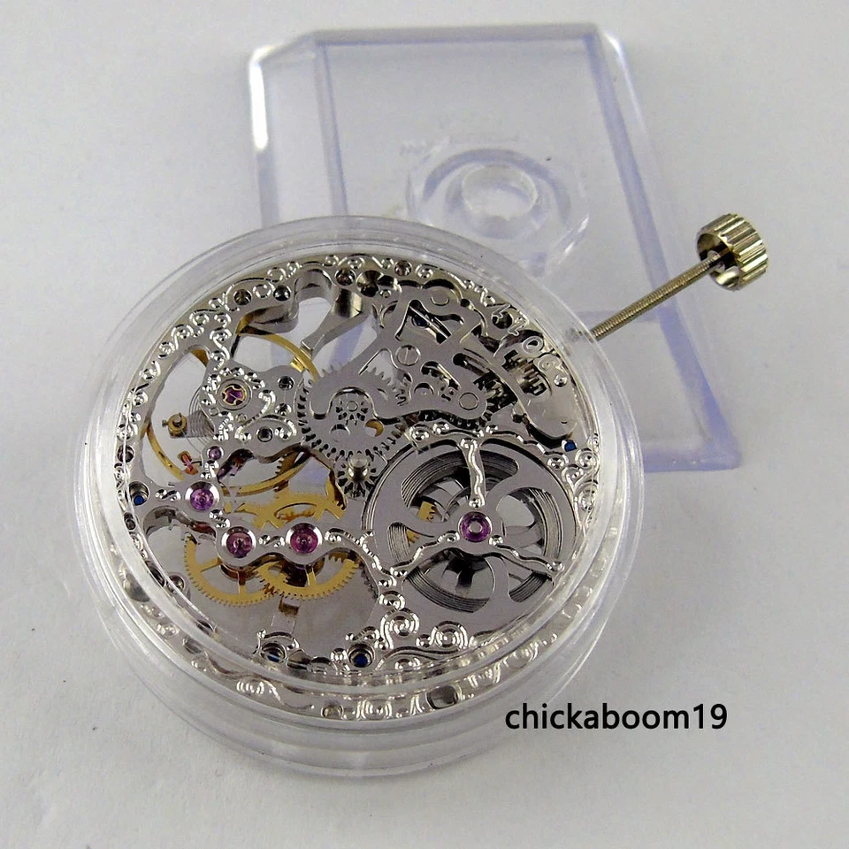 17 Jewels silver Asian Full Skeleton fit men's watch 6497 Hand-Winding Movement - Image 3 of 3