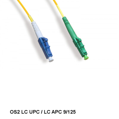 Kentek 2m LC UPC/ LC APC OS2 9 /125 Simplex Single-Mode Fiber Patch Cord