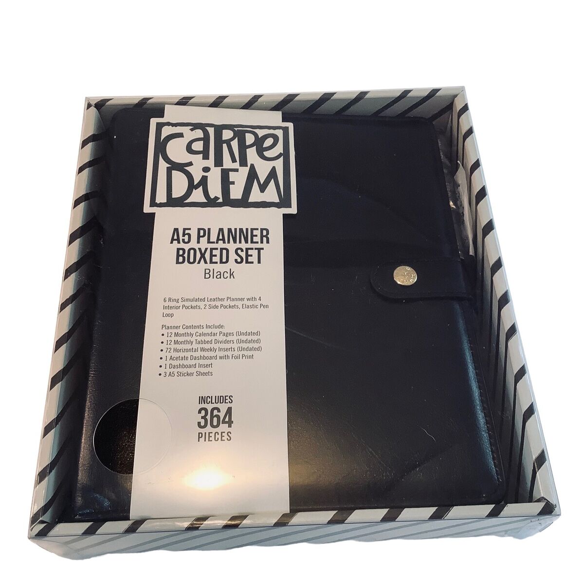 Simple Stories Carpe Diem A5 Planner Boxed Set w/Inserts BLACK