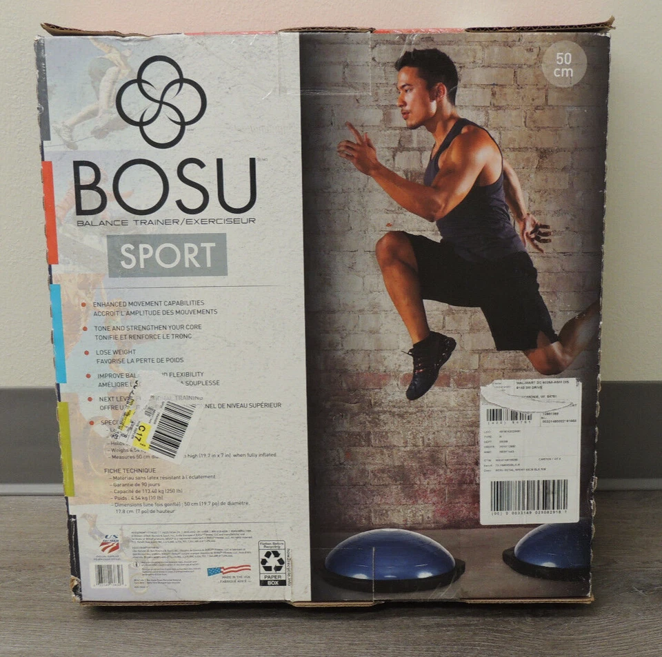 BOSU Sport Balance Trainer, Blue / Black Travel Size 50cm Easy to move & Store - Image 2 of 4